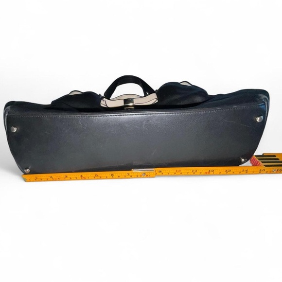 Kate Spade Black and Cream Leather Tote Bag with Bow - Picture 2 of 7